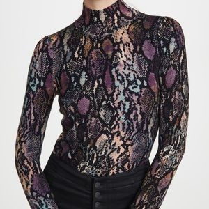 Snake print turtleneck sweater